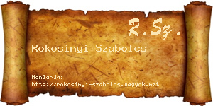 Rokosinyi Szabolcs névjegykártya