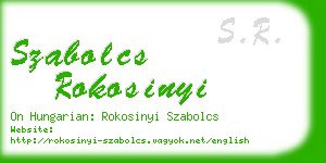 szabolcs rokosinyi business card